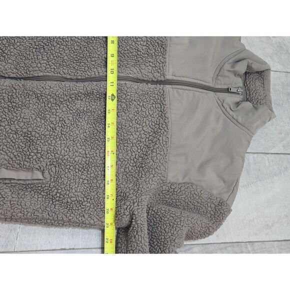 Old Navy Pieced-Yoke Teddy Fleece Jacket Brown Cozy Winter Casual Men's Size M - Picture 7 of 8